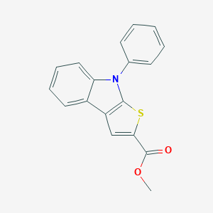 molecular formula C18H13NO2S B290164 methyl 8-phenyl-8H-thieno[2,3-b]indole-2-carboxylate 