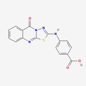 molecular formula C16H10N4O3S B2901650 4-[(5-oxo-5H-[1,3,4]thiadiazolo[2,3-b]quinazolin-2-yl)amino]benzoic acid CAS No. 1315349-64-4