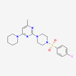molecular formula C20H26IN5O2S B2901653 2-{4-[(4-Iodophenyl)sulfonyl]piperazin-1-yl}-4-methyl-6-piperidin-1-ylpyrimidine CAS No. 946242-68-8