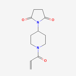 molecular formula C12H16N2O3 B2901668 1-(1-Prop-2-enoylpiperidin-4-yl)pyrrolidine-2,5-dione CAS No. 2361656-60-0
