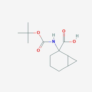 molecular formula C13H21NO4 B2901670 2-[(2-Methylpropan-2-yl)oxycarbonylamino]bicyclo[4.1.0]heptane-2-carboxylic acid CAS No. 1875958-64-7