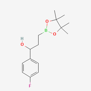 molecular formula C15H22BFO3 B2901671 3-(4-Fluorophenyl)-3-hydroxypropylboronic acid pinacol ester CAS No. 2377587-41-0