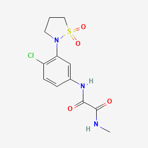 molecular formula C12H14ClN3O4S B2901674 N1-(4-chloro-3-(1,1-dioxidoisothiazolidin-2-yl)phenyl)-N2-methyloxalamide CAS No. 1105216-58-7