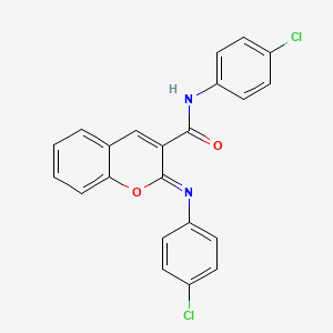 molecular formula C22H14Cl2N2O2 B2901680 (2Z)-N-(4-chlorophenyl)-2-[(4-chlorophenyl)imino]-2H-chromene-3-carboxamide CAS No. 1327179-28-1
