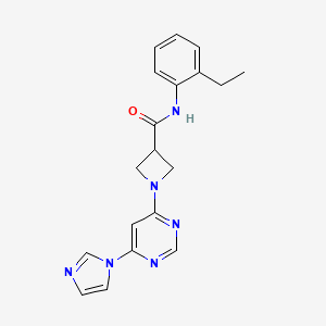 molecular formula C19H20N6O B2901690 1-(6-(1H-imidazol-1-yl)pyrimidin-4-yl)-N-(2-ethylphenyl)azetidine-3-carboxamide CAS No. 2034582-69-7