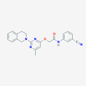 molecular formula C23H21N5O2 B2901694 N-(3-cyanophenyl)-2-{[2-(3,4-dihydroisoquinolin-2(1H)-yl)-6-methylpyrimidin-4-yl]oxy}acetamide CAS No. 1251669-99-4