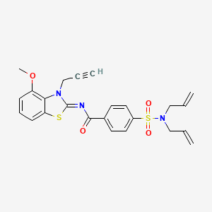 molecular formula C24H23N3O4S2 B2901699 4-[bis(prop-2-enyl)sulfamoyl]-N-(4-methoxy-3-prop-2-ynyl-1,3-benzothiazol-2-ylidene)benzamide CAS No. 868674-22-0