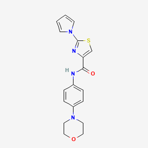 molecular formula C18H18N4O2S B2901705 N-(4-morpholinophenyl)-2-(1H-pyrrol-1-yl)thiazole-4-carboxamide CAS No. 1206993-57-8