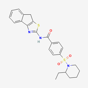 molecular formula C24H25N3O3S2 B2901707 4-((2-ethylpiperidin-1-yl)sulfonyl)-N-(8H-indeno[1,2-d]thiazol-2-yl)benzamide CAS No. 888412-59-7