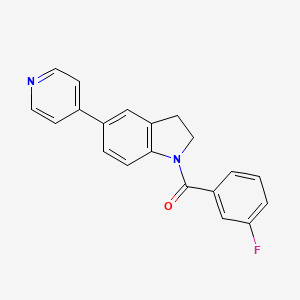 molecular formula C20H15FN2O B2901712 (3-Fluorophenyl)(5-(pyridin-4-yl)indolin-1-yl)methanone CAS No. 2034523-51-6