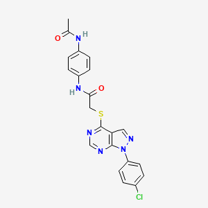 molecular formula C21H17ClN6O2S B2901716 N-(4-acetamidophenyl)-2-((1-(4-chlorophenyl)-1H-pyrazolo[3,4-d]pyrimidin-4-yl)thio)acetamide CAS No. 587014-28-6