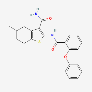 molecular formula C23H22N2O3S B2901718 5-Methyl-2-(2-phenoxybenzamido)-4,5,6,7-tetrahydrobenzo[b]thiophene-3-carboxamide CAS No. 313395-58-3