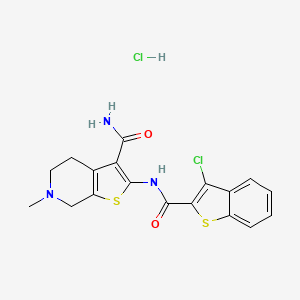 2-(3-Chlorobenzo[b]thiophene-2-carboxamido)-6-methyl-4,5,6,7-tetrahydrothieno[2,3-c]pyridine-3-carboxamide hydrochloride