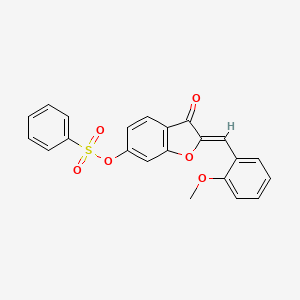 molecular formula C22H16O6S B2901721 (Z)-2-(2-methoxybenzylidene)-3-oxo-2,3-dihydrobenzofuran-6-yl benzenesulfonate CAS No. 929514-51-2
