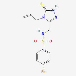 molecular formula C12H13BrN4O2S2 B2901726 N-[(4-allyl-5-sulfanyl-4H-1,2,4-triazol-3-yl)methyl]-4-bromobenzenesulfonamide CAS No. 338954-09-9
