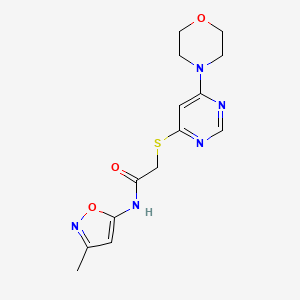 molecular formula C14H17N5O3S B2901734 N-(3-methylisoxazol-5-yl)-2-((6-morpholinopyrimidin-4-yl)thio)acetamide CAS No. 1203007-24-2