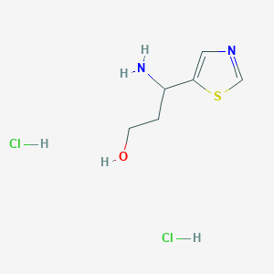 molecular formula C6H12Cl2N2OS B2901736 3-Amino-3-(thiazol-5-yl)propan-1-ol dihydrochloride CAS No. 2126163-23-1