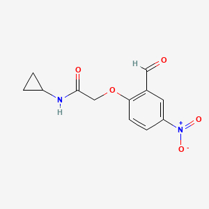 molecular formula C12H12N2O5 B2901739 N-cyclopropyl-2-(2-formyl-4-nitrophenoxy)acetamide CAS No. 926245-49-0