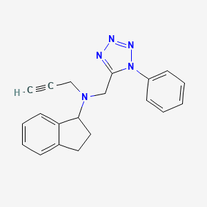 molecular formula C20H19N5 B2901741 N-[(1-phenyl-1H-1,2,3,4-tetrazol-5-yl)methyl]-N-(prop-2-yn-1-yl)-2,3-dihydro-1H-inden-1-amine CAS No. 1223613-05-5