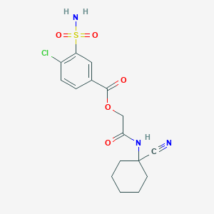 molecular formula C16H18ClN3O5S B2901744 [2-[(1-Cyanocyclohexyl)amino]-2-oxoethyl] 4-chloro-3-sulfamoylbenzoate CAS No. 923784-11-6