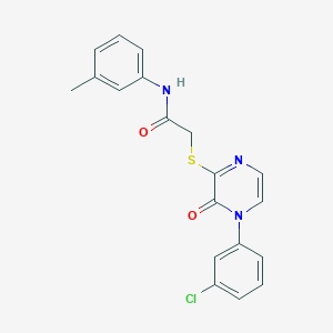 molecular formula C19H16ClN3O2S B2901752 2-{[4-(3-chlorophenyl)-3-oxo-3,4-dihydropyrazin-2-yl]thio}-N-(3-methylphenyl)acetamide CAS No. 895106-31-7