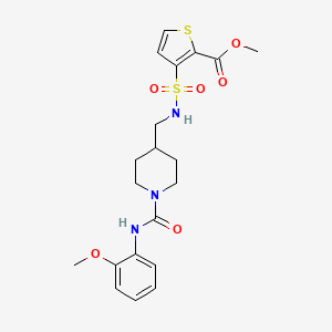 molecular formula C20H25N3O6S2 B2901754 methyl 3-(N-((1-((2-methoxyphenyl)carbamoyl)piperidin-4-yl)methyl)sulfamoyl)thiophene-2-carboxylate CAS No. 1235635-36-5