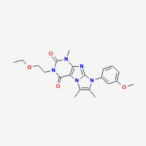 molecular formula C21H25N5O4 B2901757 3-(2-Ethoxyethyl)-8-(3-methoxyphenyl)-1,6,7-trimethyl-1,3,5-trihydro-4-imidazo lino[1,2-h]purine-2,4-dione CAS No. 877810-31-6