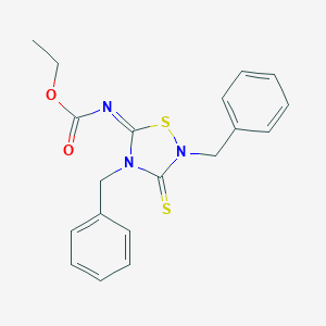 molecular formula C19H19N3O2S2 B290176 Ethyl 2,4-dibenzyl-3-thioxo-1,2,4-thiadiazolidin-5-ylidenecarbamate 