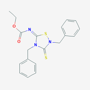 Ethyl 2,4-dibenzyl-3-thioxo-1,2,4-thiadiazolidin-5-ylidenecarbamate