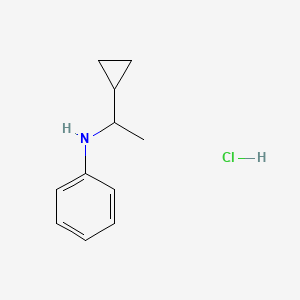 molecular formula C11H16ClN B2901765 N-(1-cyclopropylethyl)aniline Hydrochloride CAS No. 133612-00-7; 171506-34-6