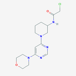 molecular formula C15H22ClN5O2 B2901767 2-Chloro-N-[1-(6-morpholin-4-ylpyrimidin-4-yl)piperidin-3-yl]acetamide CAS No. 2411236-53-6