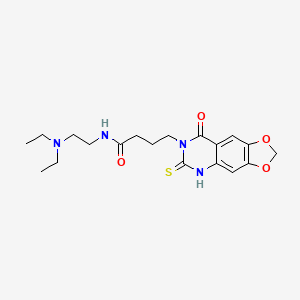 molecular formula C19H26N4O4S B2901769 N-(2-(diethylamino)ethyl)-4-(8-oxo-6-thioxo-5,6-dihydro-[1,3]dioxolo[4,5-g]quinazolin-7(8H)-yl)butanamide CAS No. 688054-25-3
