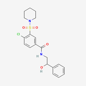 molecular formula C20H23ClN2O4S B2901775 4-chloro-N-(2-hydroxy-2-phenylethyl)-3-(piperidin-1-ylsulfonyl)benzamide CAS No. 838865-96-6
