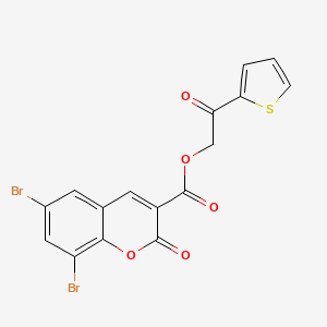 molecular formula C16H8Br2O5S B2901778 2-oxo-2-(thiophen-2-yl)ethyl 6,8-dibromo-2-oxo-2H-chromene-3-carboxylate CAS No. 865593-72-2