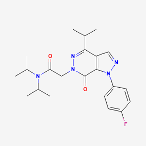 molecular formula C22H28FN5O2 B2901784 2-(1-(4-fluorophenyl)-4-isopropyl-7-oxo-1H-pyrazolo[3,4-d]pyridazin-6(7H)-yl)-N,N-diisopropylacetamide CAS No. 946379-28-8