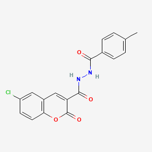 6-chloro-N'-(4-methylbenzoyl)-2-oxo-2H-chromene-3-carbohydrazide