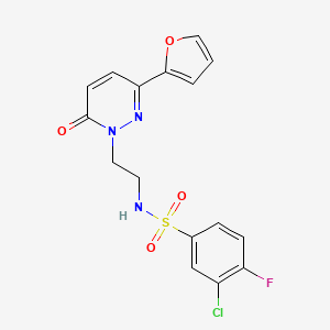 3-chloro-4-fluoro-N-(2-(3-(furan-2-yl)-6-oxopyridazin-1(6H)-yl)ethyl)benzenesulfonamide