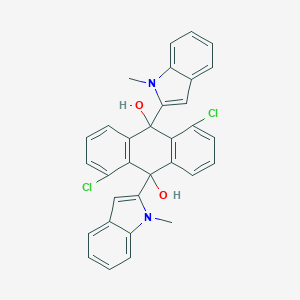 molecular formula C32H24Cl2N2O2 B290179 1,5-Dichloro-9,10-bis(1-methyl-1H-indole-2-yl)-9,10-dihydroanthracene-9,10-diol 