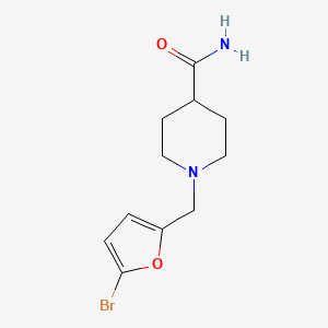 molecular formula C11H15BrN2O2 B2901795 1-((5-Bromofuran-2-yl)methyl)piperidine-4-carboxamide CAS No. 1478888-87-7