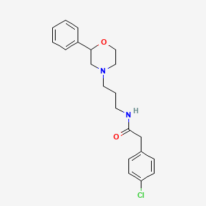 molecular formula C21H25ClN2O2 B2901796 2-(4-chlorophenyl)-N-(3-(2-phenylmorpholino)propyl)acetamide CAS No. 953914-84-6