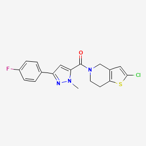 (2-chloro-6,7-dihydrothieno[3,2-c]pyridin-5(4H)-yl)(3-(4-fluorophenyl)-1-methyl-1H-pyrazol-5-yl)methanone