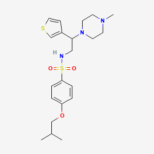 molecular formula C21H31N3O3S2 B2901802 4-isobutoxy-N-(2-(4-methylpiperazin-1-yl)-2-(thiophen-3-yl)ethyl)benzenesulfonamide CAS No. 954701-74-7