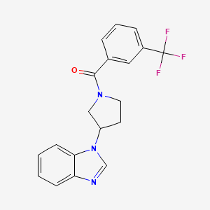 molecular formula C19H16F3N3O B2901804 (3-(1H-benzo[d]imidazol-1-yl)pyrrolidin-1-yl)(3-(trifluoromethyl)phenyl)methanone CAS No. 2034513-64-7