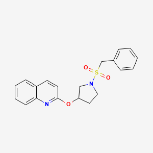 molecular formula C20H20N2O3S B2901815 2-((1-(Benzylsulfonyl)pyrrolidin-3-yl)oxy)quinoline CAS No. 2034328-38-4