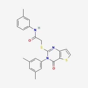 molecular formula C23H21N3O2S2 B2901820 2-{[3-(3,5-dimethylphenyl)-4-oxo-3,4-dihydrothieno[3,2-d]pyrimidin-2-yl]sulfanyl}-N-(3-methylphenyl)acetamide CAS No. 1260931-44-9