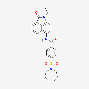 molecular formula C26H27N3O4S B2901827 4-(azepan-1-ylsulfonyl)-N-(1-ethyl-2-oxo-1,2-dihydrobenzo[cd]indol-6-yl)benzamide CAS No. 306736-34-5