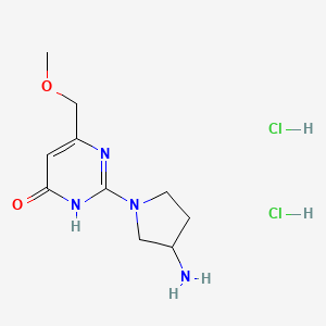 molecular formula C10H18Cl2N4O2 B2901828 2-(3-Aminopyrrolidin-1-yl)-6-(methoxymethyl)pyrimidin-4-ol dihydrochloride CAS No. 2137710-09-7