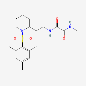 molecular formula C19H29N3O4S B2901842 N1-(2-(1-(mesitylsulfonyl)piperidin-2-yl)ethyl)-N2-methyloxalamide CAS No. 898446-30-5