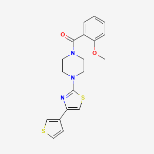 molecular formula C19H19N3O2S2 B2901848 (2-Methoxyphenyl)(4-(4-(thiophen-3-yl)thiazol-2-yl)piperazin-1-yl)methanone CAS No. 1448065-55-1