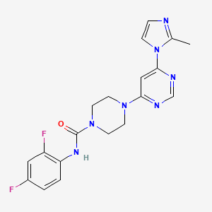 molecular formula C19H19F2N7O B2901850 N-(2,4-difluorophenyl)-4-(6-(2-methyl-1H-imidazol-1-yl)pyrimidin-4-yl)piperazine-1-carboxamide CAS No. 1170972-88-9